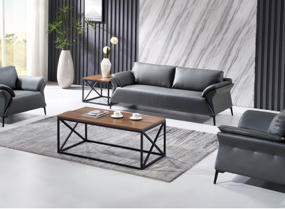 Sofa Couch Polster Garnitur Sitz Sofas Couchen 3+1+1 Sitzer Büro Einrichtung Neu